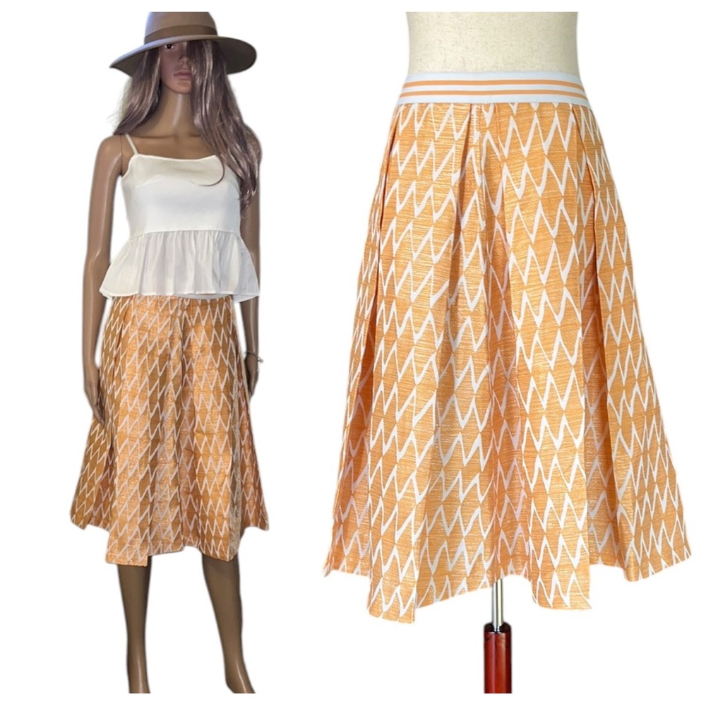 Jijil Orange Patterned Aline Women's Skirt